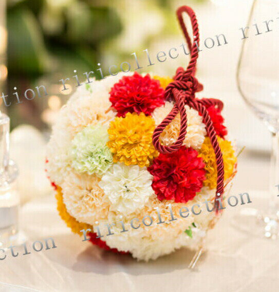 和ブーケ— ボールブーケ— 造花 和装 ウェディングドレス 和風 和装用 色打掛 白無垢 結婚式 前撮り ブ..