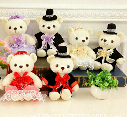 ウェルカムドール・ウェルカムベア 選べるサイズ・カラー♪ 4色 3サイズ ウエディングコスチューム ぬいぐるみ 熊 ペア 新郎新婦ペアセット 花嫁 結婚式 披露...