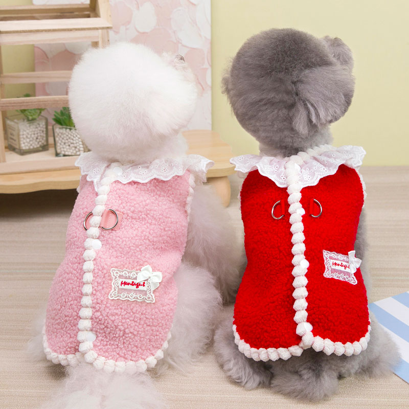 全商品ポイント5倍秋冬新作 犬 服 猫 服 暖かい ボア コート ハーネスウェア dカン付き 散歩 防寒 ふわ..