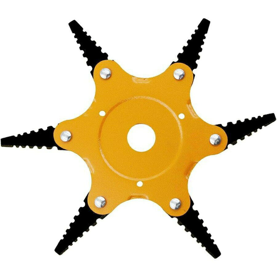 雑草ブラシヘッド 芝刈り機ヘッド 鋼線材 新型 草刈機用チップソー 雑草クリーニングツール 6歯ブラシ..