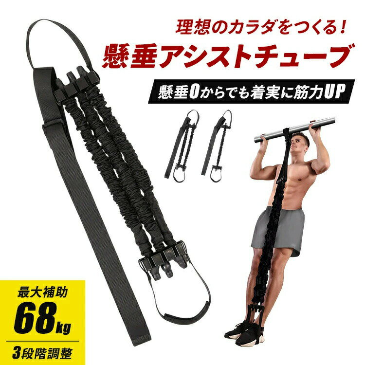 懸垂 トレーニング機器 懸垂アシストチューブ トレーニング チューブ ぶら下がり 筋トレ 補助 機器 フィットネス 3段階調整 負荷 万能チューブ 筋トレ補助 背筋 自宅トレ 懸垂機器 ダイエット 健康 敬老の日 MRG 新着商品 アシスト調整