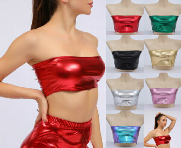 チューブトップ7色・3サイズベアトップ　ショート チューブトップ　タンクトップ　大人　メタリック　..