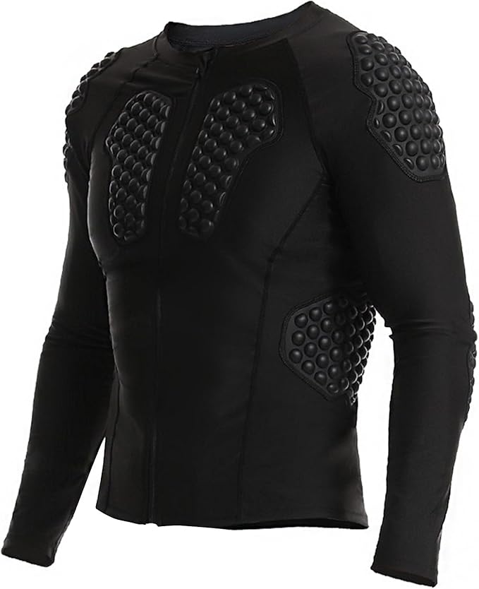 ボディープロテクター インナープロテクター メンズ 長袖 EVA スポーツウェア シャツ フットボール バ..