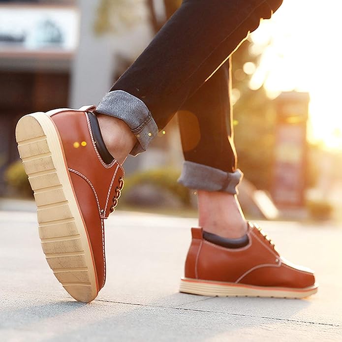 6cmUP 牛革 シークレットシューズ カジュアルシューズ メンズ靴 シークレット革靴 紳士靴 レースアップ ビジネスシューズ 通勤 背が高くなる靴 カジュアル 身長6cmUP 身長アップ靴