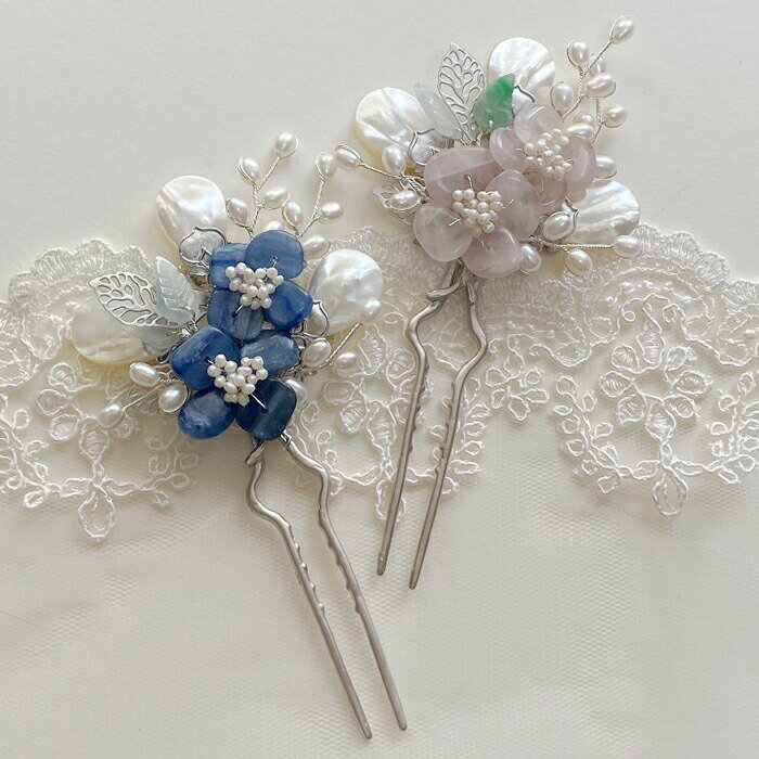 夜会巻きコーム ヘアコーム コーム ブルー ピンク 髪飾り プラスチックコーム ヘアアクセサリー インナーコームインナーアクセ かんざし簪 まとめ髪 韓国 コチ...