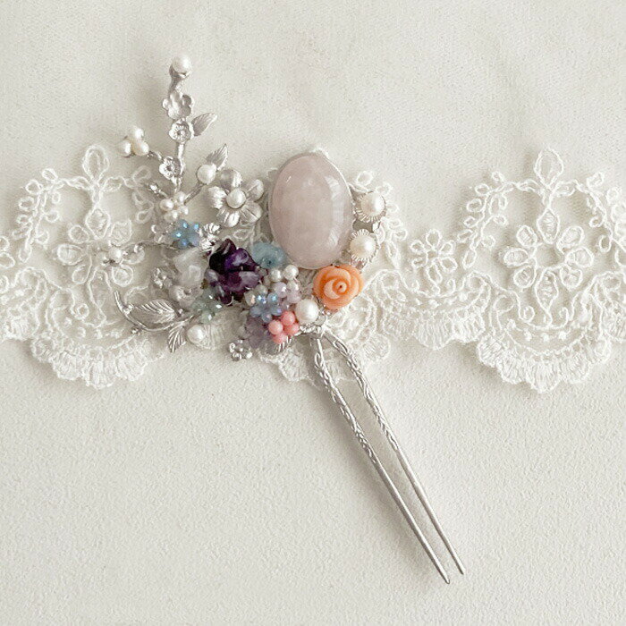 セール10%韓国コチNo171 パワーのかんざしピンク枝花■cochi-171-s【ギフト】【お土産】【簪】【ヘア飾り】【赤】【かわいい】【ピンク】