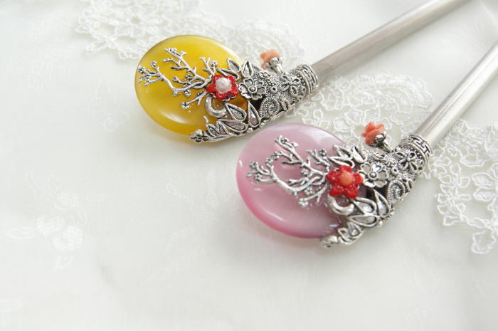 セール10%韓国 ヘアー飾り ピニョ No43 宝飾 丸 玉 かんざし 2■pinyo-43-s かんざし 浴衣 着物 和服 チマチョゴリ アクセサリー 韓国 ...