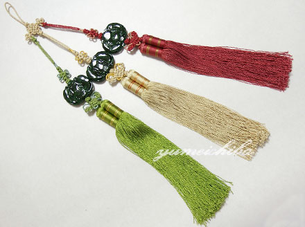 セール10%チマチョゴリの胸から垂らす飾り 天然翡翠の三色ノリゲ■norige-h-40-s【ギフト】【お土産】翡翠 チマチョゴリ アクセサリー 小物 高級 正...