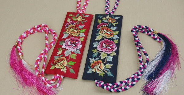 セール10%チマチョゴリの胸から垂らす飾り 手刺繍長シルクノリゲ■norige-s-03-s【ギフト】【お土産】