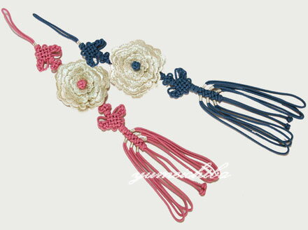 セール10%チマチョゴリの胸から垂らす飾り シルバー花組紐ノリゲ■norige-s-06-s【ギフト】【お土産】