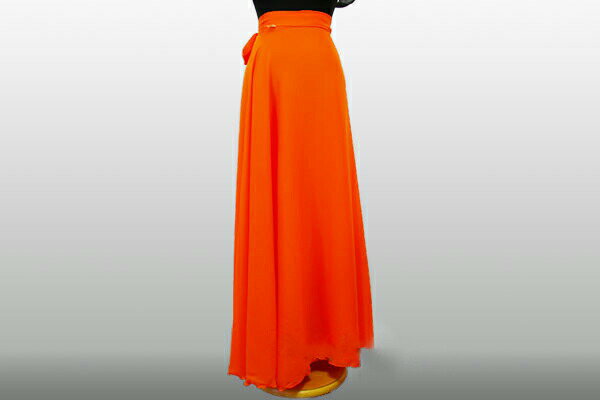 レッスン着 社交ダンス 舞台衣装 韓国舞踊 舞踊 レッスン 明るい 色 華やか 鮮やか 目立つ 人気 おすすめ スリム ラップスカート 巻きスカート 着やすい ベリーダンス 透明 オレンジ みかん色 …