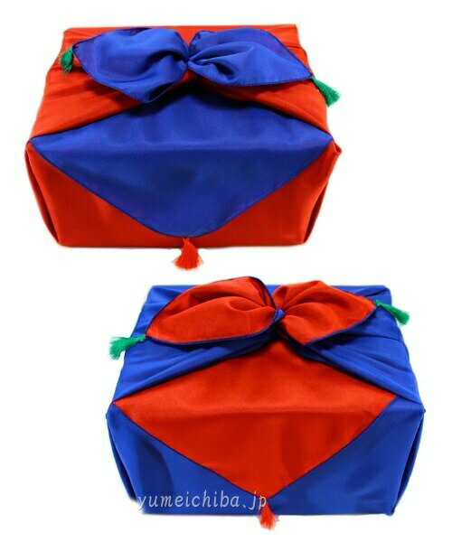 韓国風呂敷B 赤×青150cm角 (両面使い可能)■furoshiki-b-20-s【風呂敷】【大判】【おしゃれ】