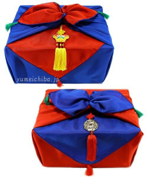 韓国風呂敷B 赤×青150cm角　(両面使い可能)■furoshiki-b-20-s【風呂敷】【大判】【おしゃれ】