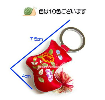 韓国雑貨　手刺繍ポソン　キーホルダー■keyholder-1-s【ギフト】【お土産】