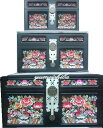 韓国 結納品 婚礼用 ハム 黒牡丹おしどり サイズ小 木箱 衣装ケース 手刺繍 高級 セット 展示用 飾り 店舗 インテリア ■honsuhan-3-3-s【手...