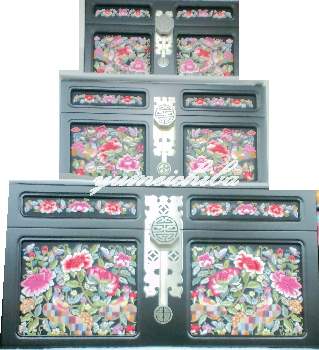 韓国 結納品 婚礼用 ハム 黒牡丹園 サイズ中 木箱 衣装ケース 手刺繍 高級 セット 展示用 飾り 店舗 インテリア ■honsuhan-5-2-s【手刺繍】...