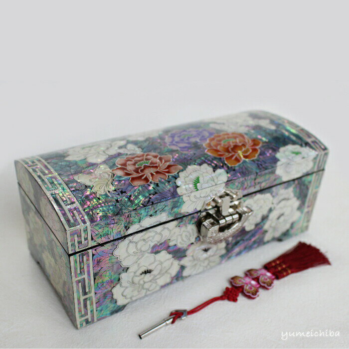韓国螺鈿宝石箱牡丹と蝶■jewelrybox-d