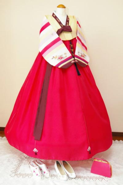 【レンタル】63_チマチョゴリレンタル韓服化繊_バスト74〜84cm_身長+靴高さ159〜162cm■o-rental-63-s■レンタル 結婚式 入学式 成人式 集い 卒業式 イベント かわいい 仮装 大人 女性 簡単 セット 高品質