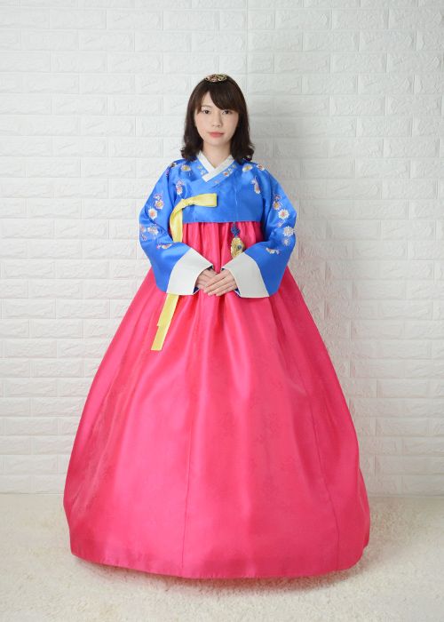 レンタル 結婚式 入学式 成人式 集い 卒業式 イベント かわいい 仮装 大人 女性 簡単 【レンタル】o-s199c115-チマチョゴリレンタル韓服シルク-バスト80〜90cm_身長+靴高さ164.5〜167.5cm■o-s199c115