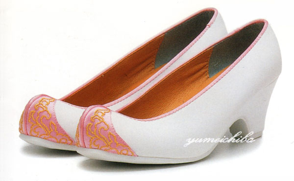 チマチョゴリの靴韓服靴 金銀刺繍コッシン 57白×薄ピンク■kotshin-7wrp-s