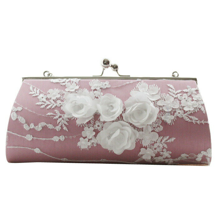 パーティーバッグ・クラッチバッグ 花柄2コーラルピンク■bag-10-coralp-s【ギフト】