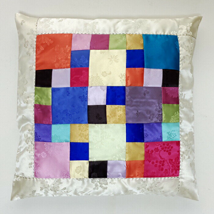 セール10%模様がかわいい韓国チョガッポ座布団カバー クッションカバーアイボリー 50×50 韓国 インテリ..