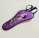 韓国雑貨 手刺繍はさみ入れ 鶴紫■hasamicase-3-s【はさみ】【カバー】【裁ちばさみ】【高級】【結納品】【韓国】手芸 はさみ入れ ハサミ入れ はさみ ...