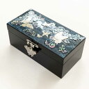 螺鈿細工 宝石箱 小物入れ 青に螺鈿の上品な輝き 蝶の 韓国伝統工芸 高級インテリア ギフト・贈り物にも最適■komonoire-48-s【宝石箱】【ジュエリー...