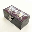 螺鈿細工 宝石箱 小物入れ 紫に螺鈿の上品な輝き 蝶の 韓国伝統工芸 高級インテリア ギフト・贈り物にも最適■komonoire-49-s【宝石箱】【ジュエリー...