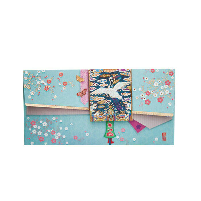 セール10%韓国 メッセージカード (祝い袋・お年玉袋 )ブルー さくら■messagecard-fb105-4-s【ギフト】【お土産】