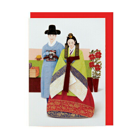 セール10%韓国 メッセージカード (韓服 )チマチョゴリペア2■messagecard-ft224-2-s【ギフト】【お土産】