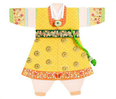 セール10%韓国 メッセージカード (男児チョゴリ・黄)■messagecard-14-s【ギフト】【お土産】【雑貨ギフト】【かわいい】【韓服】