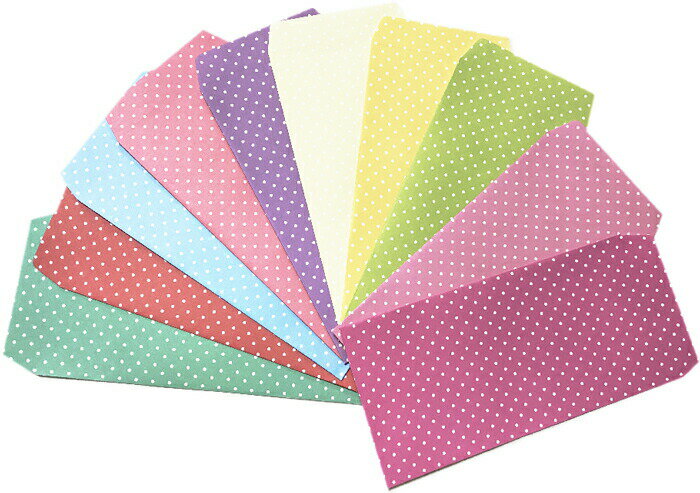 セール10%ドット柄ポチ袋 お年玉袋 封筒(全種1枚づつの10枚入り)■messagecard-fb502-s【ギフト】【お土産】