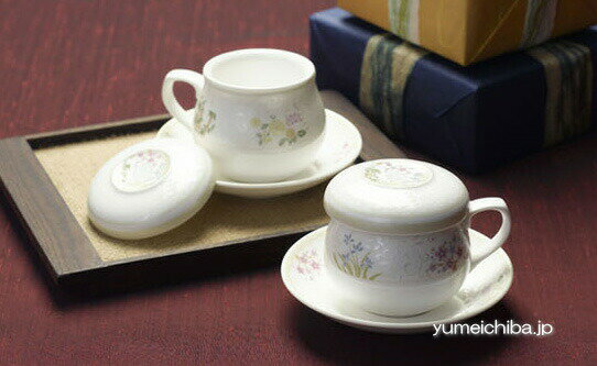 韓国茶器兼コーヒーカップ 四君子 2客8ピース■chaki-13-s【ギフト】【お土産】【長寿祝】【引出物】