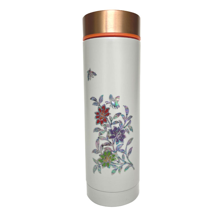 タンブラー 約300ml 螺鈿細工 高級 白花蝶■tumbler-3-s ギフト お土産 敬老の日 母の日 父の日 プレゼント 保温 保冷 冬 温かい 冷たい 螺鈿細工 工芸品 韓国 雑貨 飲み物 ホット コールド 持ち歩き オフィス アウトドア 誕生日 マグ ボトル 水筒 携帯 水分補給