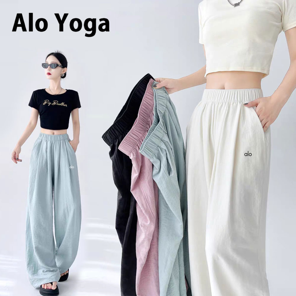 乐天商城 - 【★2026人気商品★】alo Yoga　パンツ レディース 通気性 ボトムス 春 夏 ワイドパンツ イージーパンツ ゆったり レディース ロング 低身長 高身長 ワイドパンツ 夏 ゆったり おしゃれ ゆったり 大きいサイズ 美脚