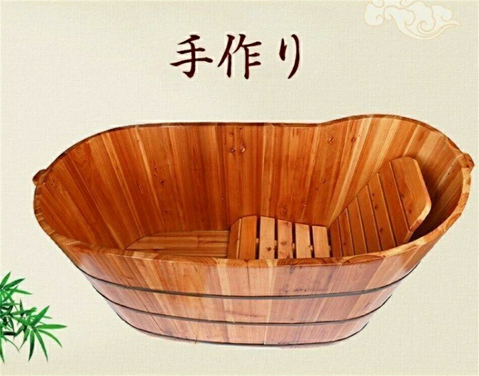 チョゴリストアの天然木製浴槽成人風呂バケツ 家庭用 大人用 バスタブ 浴槽 リラックス お風呂グッズ 蓋なし｜アングル2