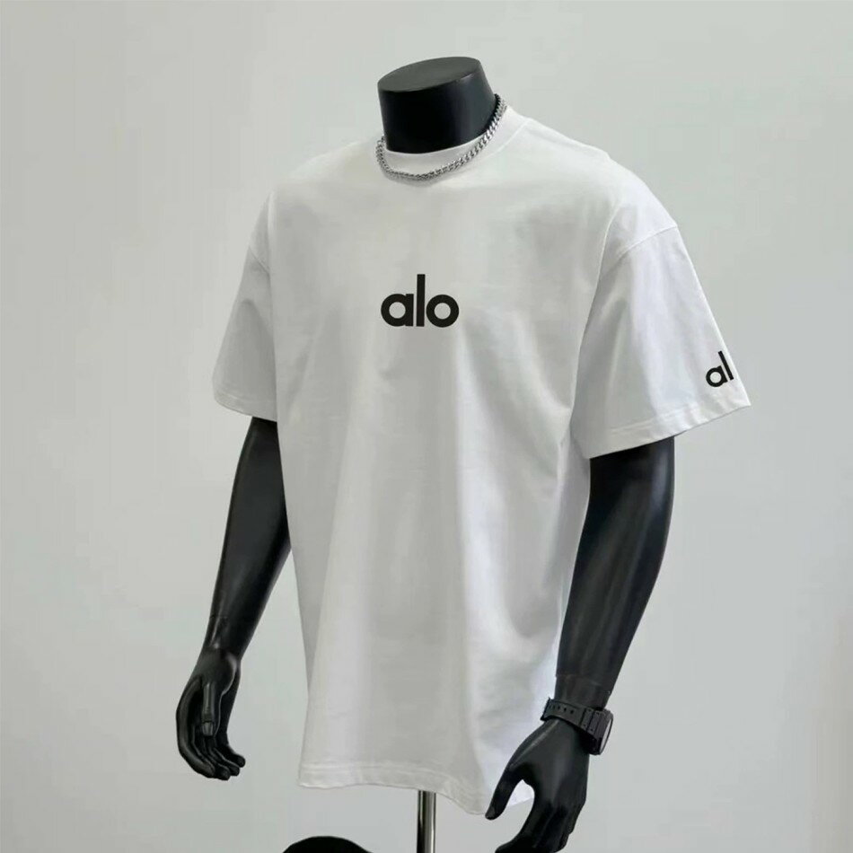 乐天商城 - 【★2026人気商品★】alo Yoga 半袖 tシャツ メンズ カジュアル おしゃれ ゆったり カットソー 黒 白 大きいサイズ 春夏 薄手 プリント ロゴT ミドル丈 ストレッチ 普段着 デイリー 着まわし 通勤 通学 アウトドア