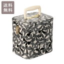トレンケース 7寸 LL 21.5cm リボン柄 送料無料 ミラー付き コスメボックス メイクボックス 大容量 収納ボックス 化粧品 収納 花柄 鏡付き