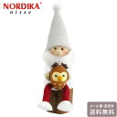 \P2倍+クーポン/ ノルディカニッセ フクロウを抱えたサンタ サイレントナイト NRD120610 サンタ ホワイト ノルディカ 定型外 送料無料 クリスマス 木製 人形