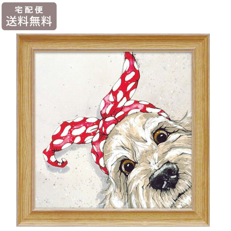 Rakuten - ＼ポイントアップ＋クーポン／ ベヴ・デイビス ドッティ ドゥードル アートフレーム BD-09002 送料無料 犬 ドッグ アニマル 絵画 額装 壁掛け アートパネル ゲル加工 イギリス 女性作家