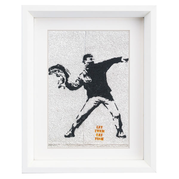 Graphic - アートフレーム バンクシー レットゼムイートフィッシュ Sサイズ BK-01603 Banksy 絵画 絵 ユーパワー ストリート 壁画 ステンシルアート