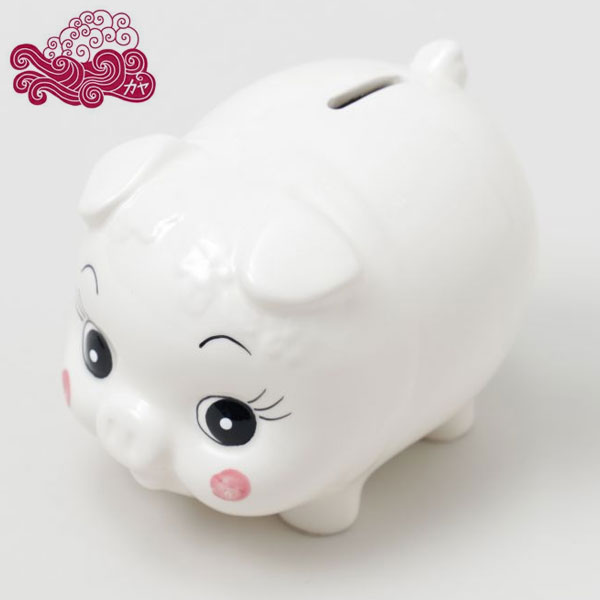 Rakuten - ＼スーパーセールポイントアップ＋クーポン／ 倭物や カヤ ブタ 白 貯金箱 74JP6101 和モダン マネーバンク ぶた コイン 貯金 豚の貯金箱 レトロ 和 昭和レトロ 和小物 マネーボックス 取り出し可能 瀬戸焼 日本製