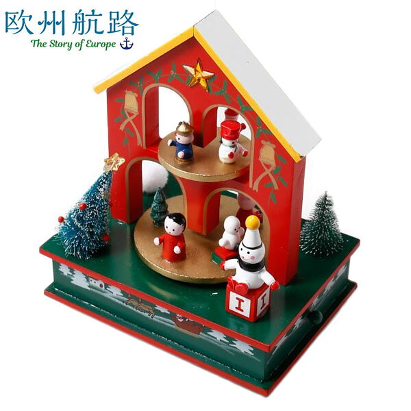 温かみのあるデザインが、クリスマスインテリアにぴったりのタウンハウスオルゴール。かわいらしいハウス型で、飾るだけでクリスマスムードを高めてくれます。お部屋や玄関、棚の上などに飾れば、心あたたまる季節のディスプレイに。オルゴールならではの音色も楽しめる、クリスマスシーズンのインテリアや贈り物におすすめのアイテムです。【詳細・仕様】サイズ（約）：縦20cm×横17cm×幅12cm 素材：木材 注意事項：生地の取り方により1点1点柄の出方・配置、形や色に誤差が生じる場合があります。回転などの可動機能はございません。