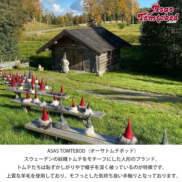 CHOICEのオーサトムテボッド フィギュア Valdemar Malte 定形外送料無料 ヴァルデマー マルテ AST120043 AST120044 北欧 冬 クリスマス トムテ人形 妖精 人形 置物 飾り ハンドメイド インテリア｜アングル2