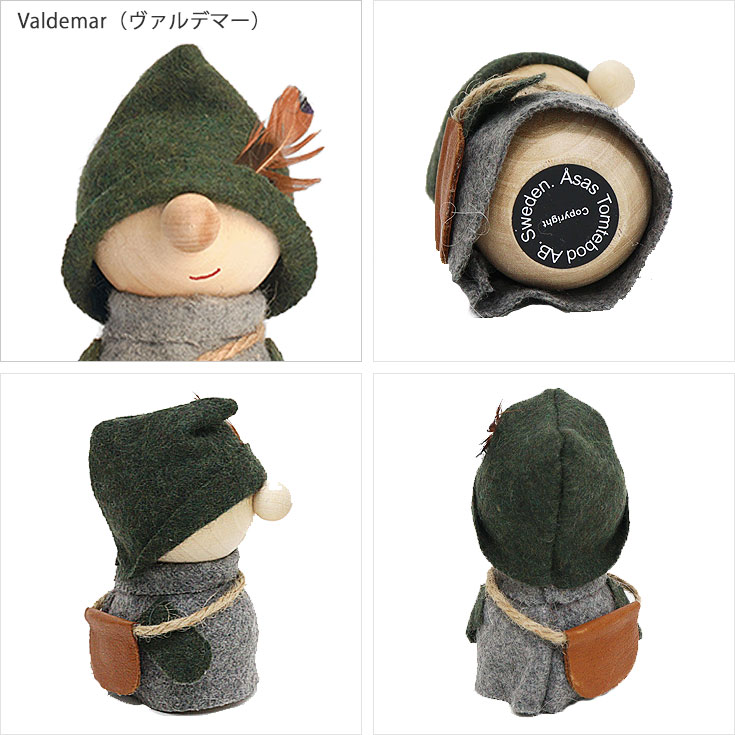 CHOICEのオーサトムテボッド フィギュア Valdemar Malte 定形外送料無料 ヴァルデマー マルテ AST120043 AST120044 北欧 冬 クリスマス トムテ人形 妖精 人形 置物 飾り ハンドメイド インテリア｜アングル3
