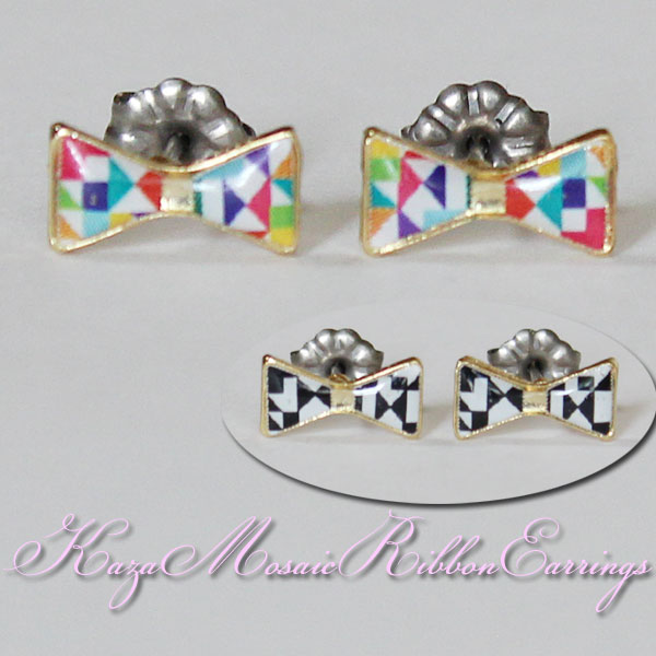 ＼P2倍＋クーポン／ 【在庫限り】KAZA（カザ）モザイクリボンピアス ＝ (ac) メール便送料無料 アウトレット
