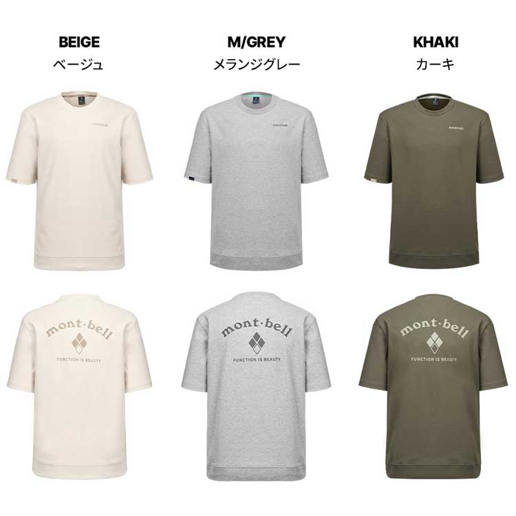 mont bell モンベル メンズ レディース 共用 スウェット 半袖 Tシャツ 韓国ファッション ベーシック ベーシック デイリールック アウトドアウェア