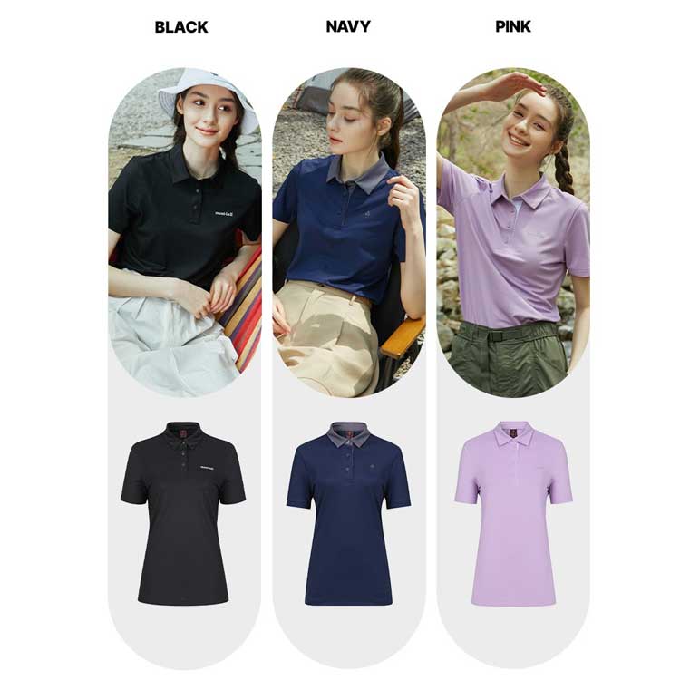 mont bell モンベル レディース パフォーマンスL カラー 半袖 Tシャツ 韓国ファッション ベーシック ベーシック デイリールック アウトドアウェア