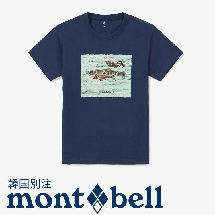 mont bell モンベル メンズ レディース 共用 PS コットン 751 ラウンド 半袖 Tシャツ 韓国ファッション ベーシック ベーシック デイリールック アウトドアウェア